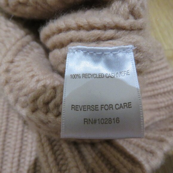 GARNET HILL 100% Recycled Cashmere Chunky Boatneck Sweater XL Oatmeal Soft Girl - Picture 13 of 13